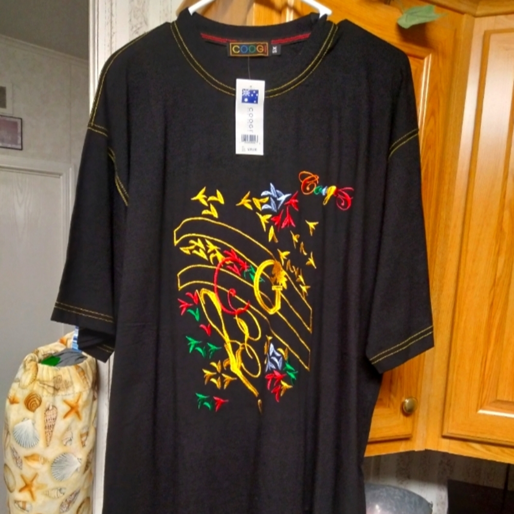 NWT COOGI Australia 5X Black Embroidered Shirt